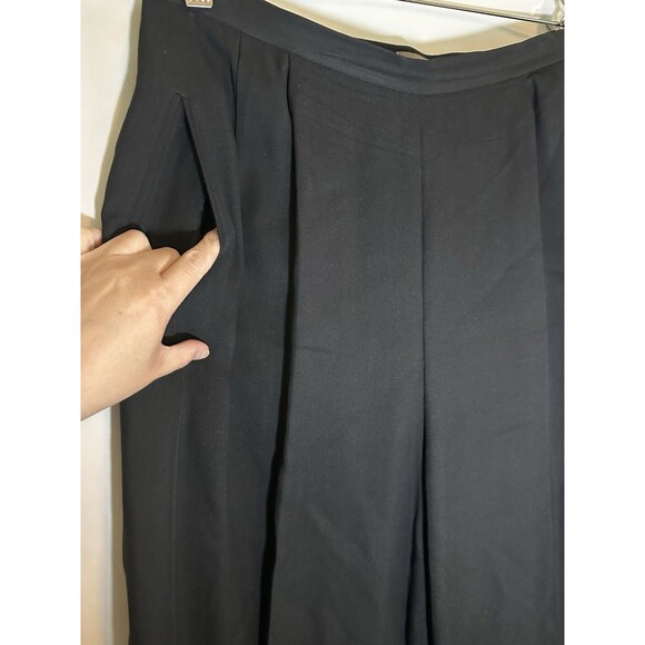 Valerie Stevens Pure 100% Silk Black Dress Pants Pleated Career Retro Women's 12 - Picture 3 of 10